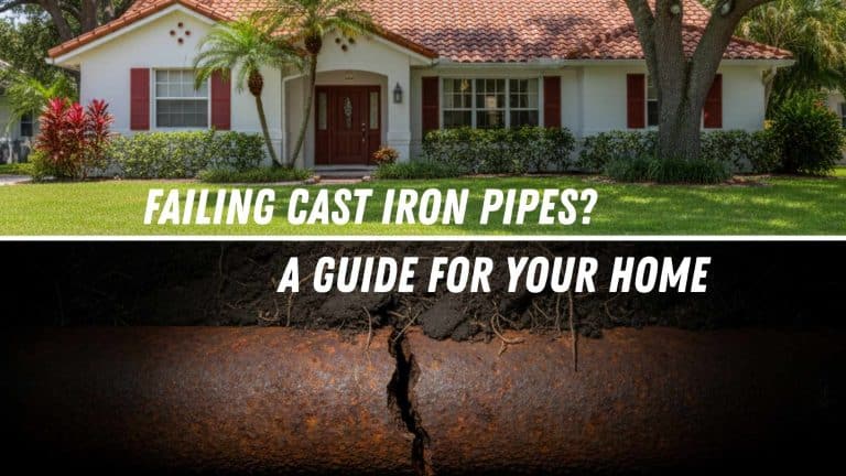 Florida home with cracked cast iron sewer pipe underground - Burton Plumbing