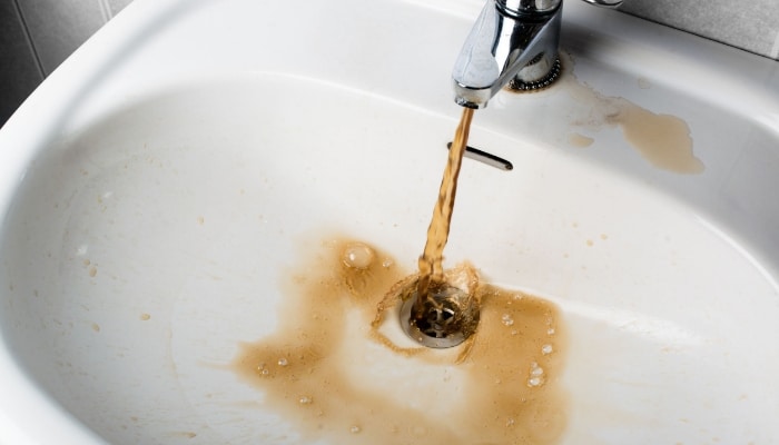 Bathroom Sink Brown Water